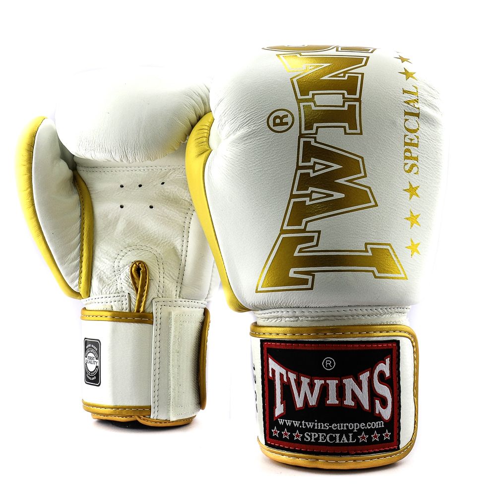 Mortal Overeenkomstig wijsvinger Twins (kick) bokshandschoenen BGVL8 wit//goud - Sportwear for Fighters