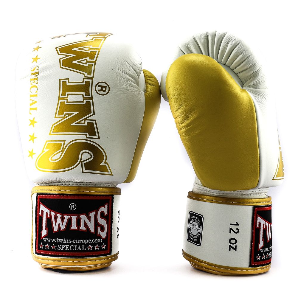 Opa vingerafdruk Dinkarville Twins (kick) bokshandschoenen BGVL8 wit//goud - Sportwear for Fighters